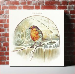 Πίνακας, Winter bird illustration from Nursery Songs (1893) by Jessie Hall