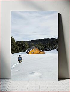 Πίνακας, Winter Cabin in the Mountains Χειμερινή καμπίνα στα βουνά