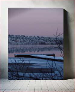 Πίνακας, Winter Dock at Dusk Χειμερινή αποβάθρα στο σούρουπο