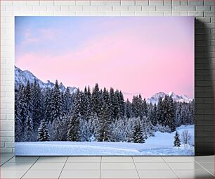 Πίνακας, Winter Forest at Sunset Χειμερινό δάσος στο ηλιοβασίλεμα