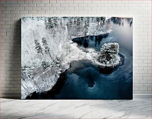 Πίνακας, Winter Forest by the Lake Χειμερινό δάσος δίπλα στη λίμνη