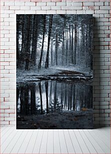 Πίνακας, Winter Forest Reflection Χειμερινή Αντανάκλαση Δάσους