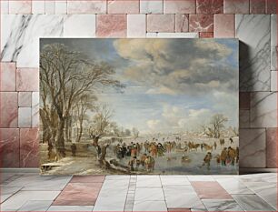 Πίνακας, Winter in Holland: Skating Scene (1645) by Aert van der Neer
