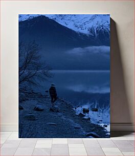 Πίνακας, Winter Lakeside Scenery Χειμερινό τοπίο δίπλα στη λίμνη