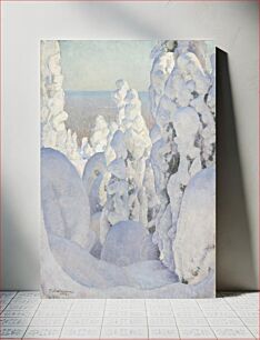 Πίνακας, Winter landscape, kinahmi, 1923, by Pekka Halonen