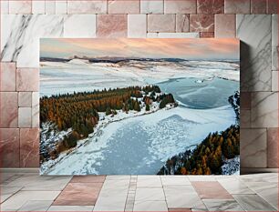 Πίνακας, Winter Landscape with Evergreen Forest Χειμερινό τοπίο με αειθαλές δάσος