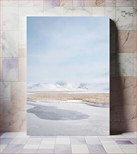 Πίνακας, Winter Landscape with Frozen Lake Χειμερινό τοπίο με παγωμένη λίμνη