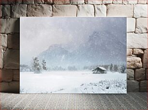 Πίνακας, Winter Landscape with Snowy Mountains Χειμερινό τοπίο με χιονισμένα βουνά