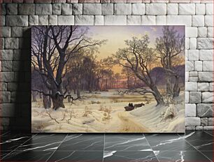 Πίνακας, Winter Night in a Forest by Vilhelm Kyhn