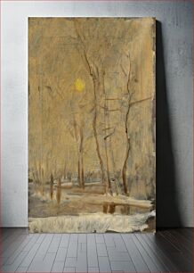 Πίνακας, Winter sun in a landscape with a brook. by László Mednyánszky