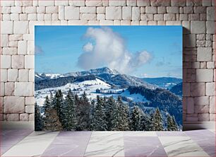 Πίνακας, Winter Wonderland in the Mountains Χειμερινή χώρα των θαυμάτων στα βουνά