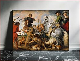 Πίνακας, Wolf and Fox Hunt by Peter Paul Rubens