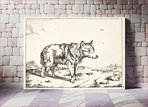 Πίνακας, Wolf standing, facing right by Marcus de Bye
