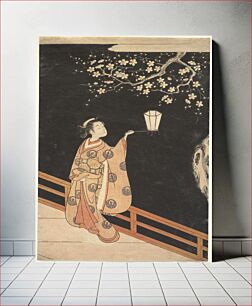 Πίνακας, Woman Admiring Plum Blossoms at Night