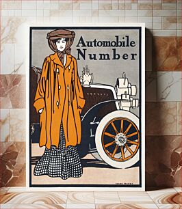 Πίνακας, Woman and a vintage car (1903) by Edward Penfield