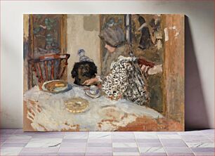 Πίνακας, Woman and Dog at Table (1908) by Pierre Bonnard