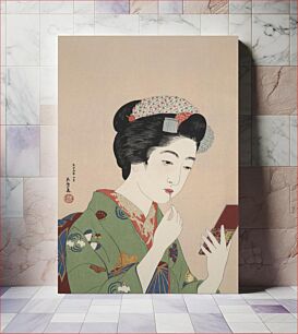 Πίνακας, Woman Applying Rouge (1920) by Goyō Hashiguchi