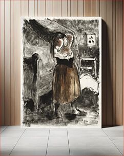 Πίνακας, Woman Arranging Her Hair (1894) by Camille Pissarro
