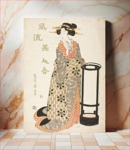 Πίνακας, Woman by a Lantern by Kikukawa Eizan