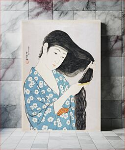 Πίνακας, Woman Combing Her Hair (1920) by Goyō Hashiguchi