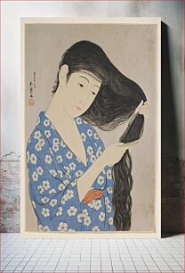 Πίνακας, Woman Combing Her Hair by Goyō Hashiguchi