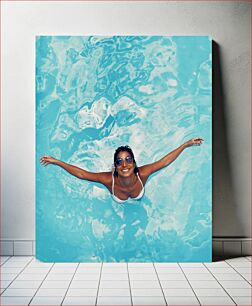 Πίνακας, Woman Enjoying a Swim Γυναίκα που απολαμβάνει το κολύμπι