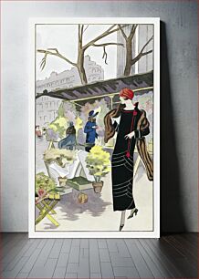Πίνακας, Woman in a black velvet business dress (1924) by Premet