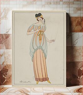 Πίνακας, WOman in an anklelength tubular dress (1912) fashion by Otto Friedrich Carl Lendecke