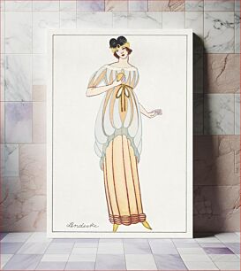 Πίνακας, Woman in anklelength tubular dress (1912) fashion by Otto Friedrich Carl Lendecke