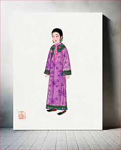 Πίνακας, Woman in purple Manchu robe illustration
