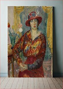 Πίνακας, Woman in Red Blouse with Tulips by William James Glackens