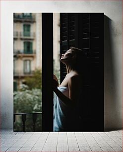 Πίνακας, Woman in Silhouette by the Window Γυναίκα με σιλουέτα δίπλα στο παράθυρο