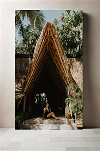 Πίνακας, Woman in Tropical Hut Γυναίκα σε Τροπική Καλύβα