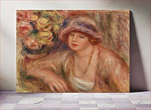 Πίνακας, Woman Leaning (Femme accoudée) (1918) by Pierre-Auguste Renoir
