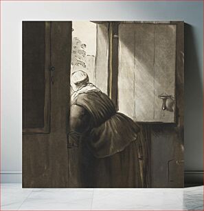 Πίνακας, Woman leaning over an open window (ca. 1795–1828) by Cornelis Ploos van Amstel