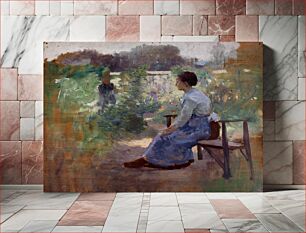 Πίνακας, Woman Seated in a Garden, Eliphalet Fraser Andrews