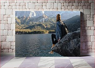 Πίνακας, Woman Sitting by the Lake Γυναίκα που κάθεται δίπλα στη λίμνη