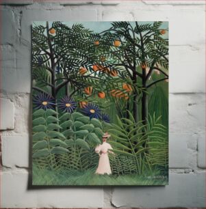 Πίνακας, Woman Walking in an Exotic Forest (Femme se promenant dans une forêt exotique) (1905) by Henri Rousseau