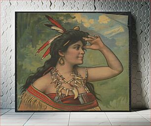 Πίνακας, [Woman wearing feathers in her hair looking off into the distance]