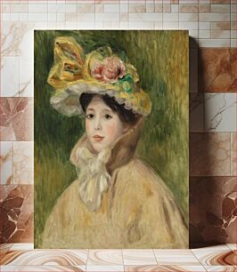 Πίνακας, Woman with Capeline (Femme Ã la capeline) by Pierre Auguste Renoir