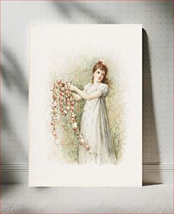 Πίνακας, Woman with garland of roses
