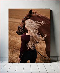 Πίνακας, Woman with Horse in Field Γυναίκα με άλογο στο χωράφι