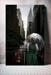 Πίνακας, Woman with Umbrella in the City Γυναίκα με ομπρέλα στην πόλη