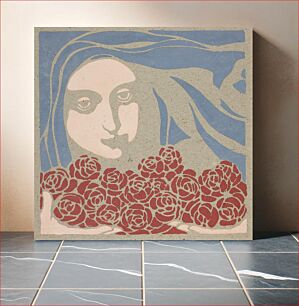 Πίνακας, Woman’s Head with Roses (1899) by Koloman Moser (Kolo Moser)