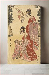 Πίνακας, Women Dancing at New Years as Monkey Trainers by Utagawa Toyokuni I
