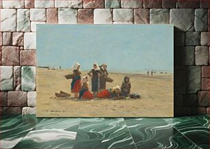 Πίνακας, Women on the Beach at Berck (1881) by Eugène Boudin