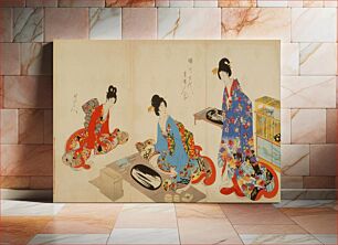 Πίνακας, Women's Activities of the Tokugawa Era: Creating Bonkei Tray Landscapes by Toyohara Chikanobu