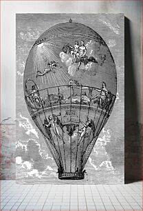 Πίνακας, Wonderful Balloon Ascents (1870) chromolithograph art by Fulgence Marion (pseudonym of Camille Flamarrion)