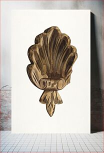 Πίνακας, Wood Carving - Shell (ca.1939) by Clayton Clements