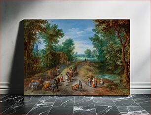 Πίνακας, Wooded Landscape with Travelers (1610) by Jan Brueghel the Elder